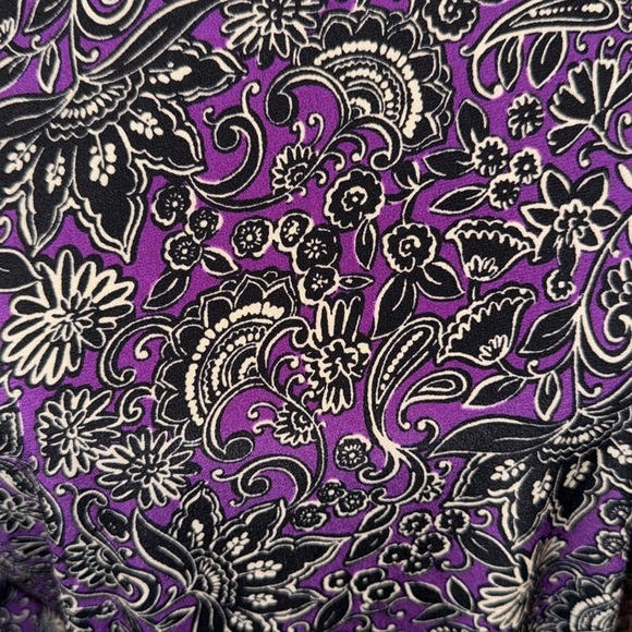 2/$20 Susan Graver XL Blouse – Purple Paisley Print, Long Sleeve, Lightweight - Picture 6 of 7